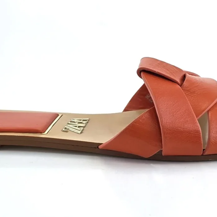 Vintage Shoes ZARA flat sandals in terracotta with woven leather straps and cushioned sole
