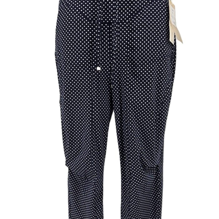 Front view of Raffaello Rossi vintage trousers in navy polka dot