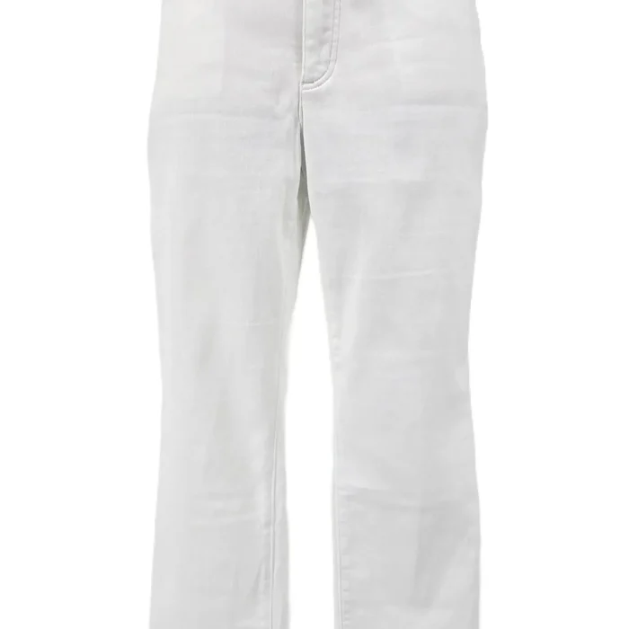 Front view of vintage white Lands' End trousers in petite fit