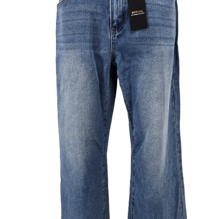 Front view of vintage jeans trousers NV Felix in wide-leg cut, size L