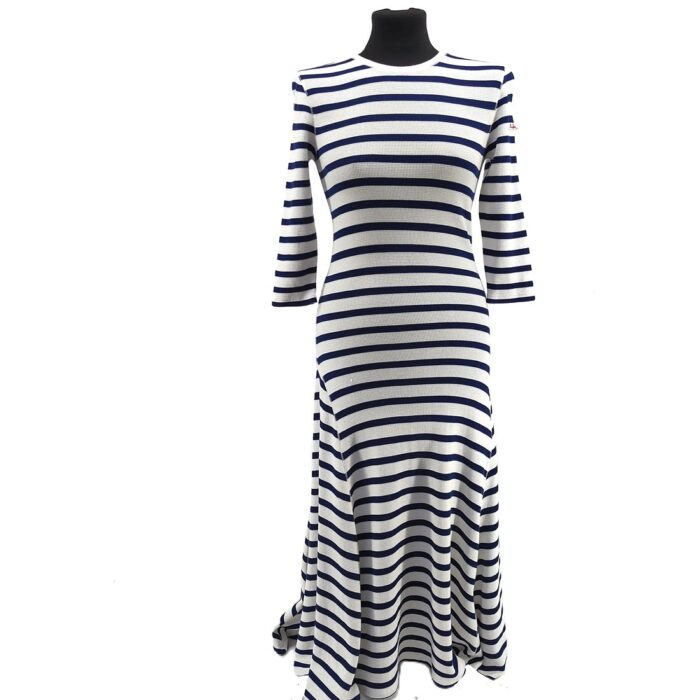 Vintage dresses style Polo Ralph Lauren striped dress front view XS