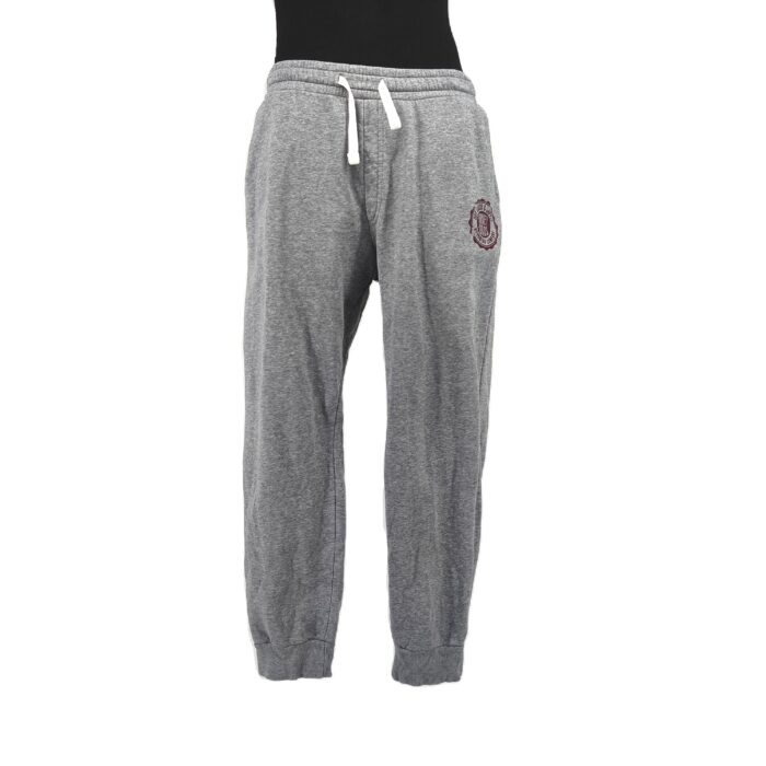 Grey vintage track pants C&A Angelo Litrico front view with drawstring waistband