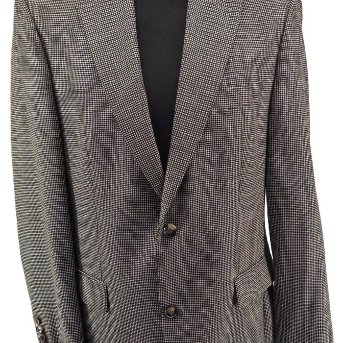Vintage blazer Hugo Boss Finke exklusiv front view with check pattern