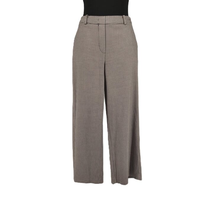 Front view of Marc O’Polo vintage trousers with houndstooth pattern and wide-leg fit