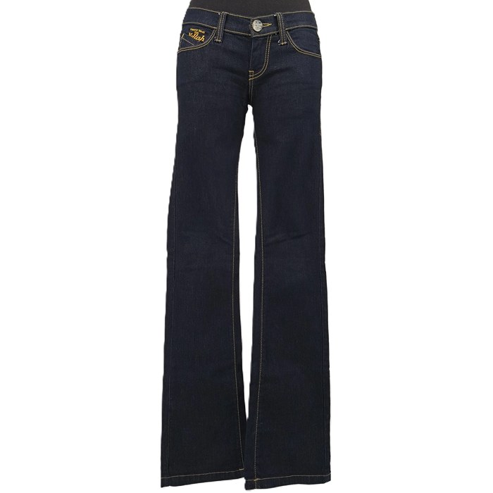 Front view of vintage jeans for ladies Killah – dark blue flared denim