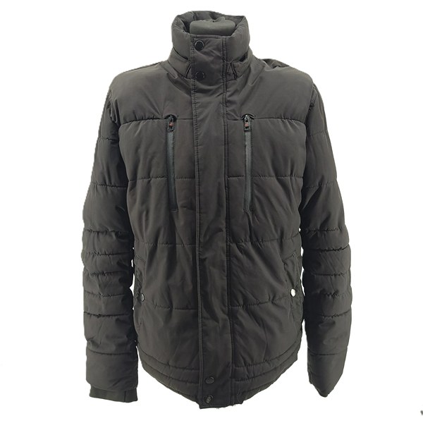 ALT 1: front view of Jean Pascale vintage padded men’s jacket in black