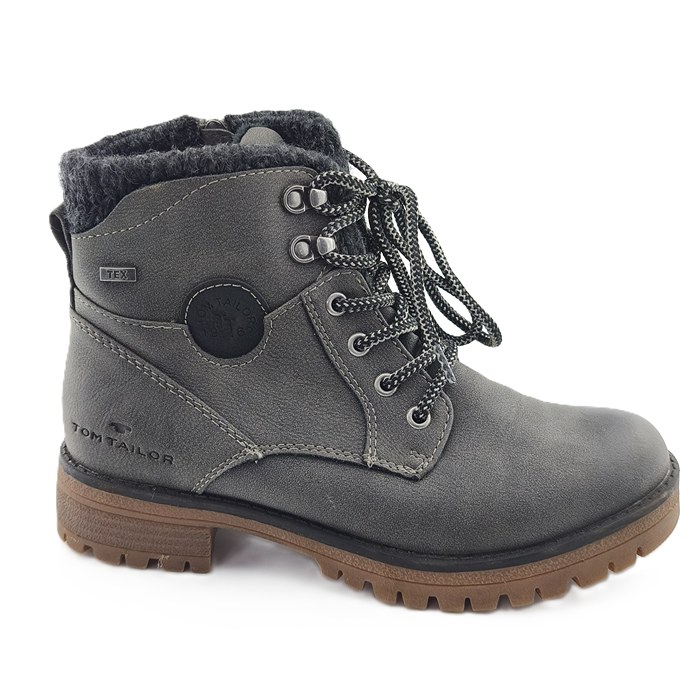 Vintage Boots Tom Tailor in grey TEX material with wool collar – side view