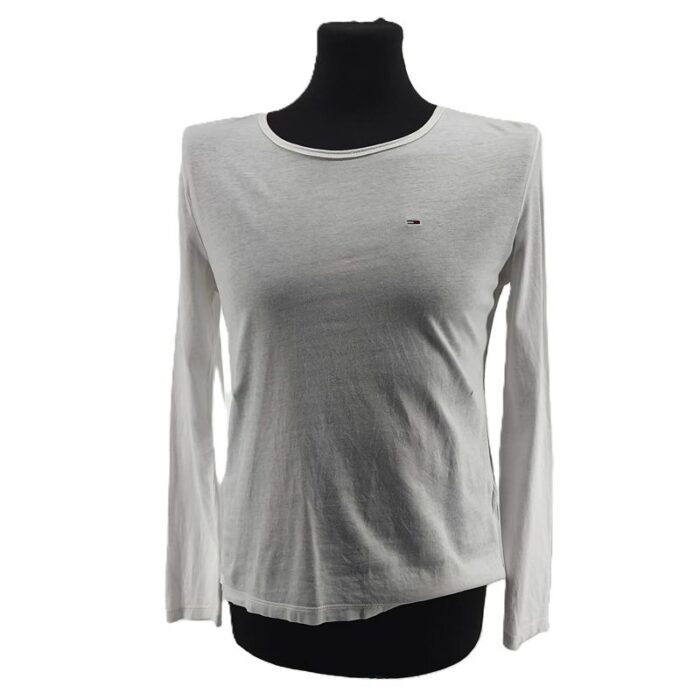 Tommy Jeans vintage long sleeve T-shirt white retro Y2K-style front view
