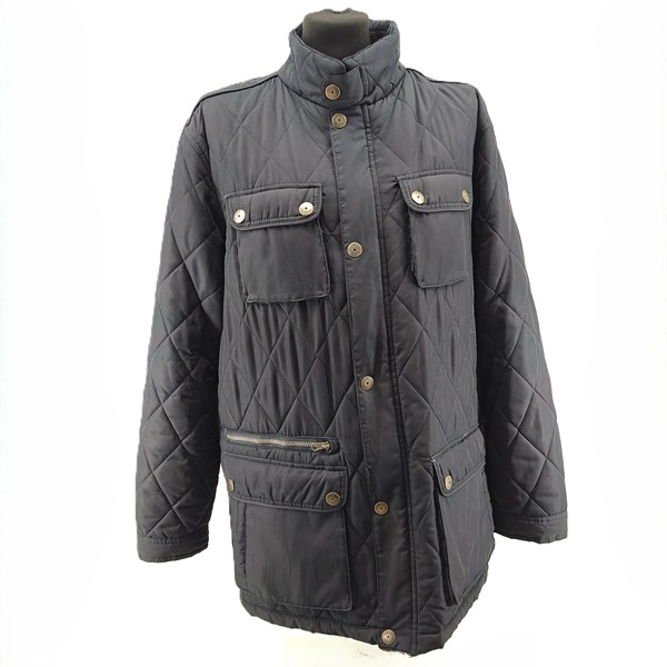 BEXLEYS vintage quilted jacket dark navy retro 90s-style front view