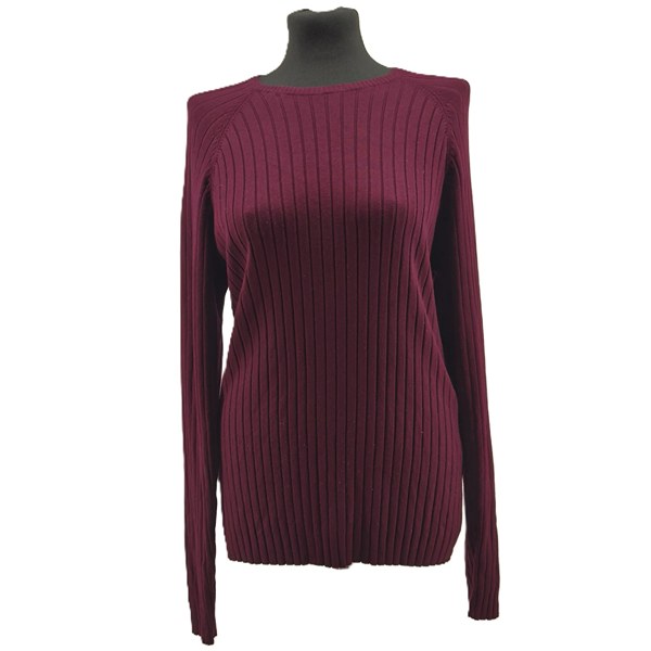 Vintage Sweaters for Women Zara ribbed purple Retro-classic-style fitted front view