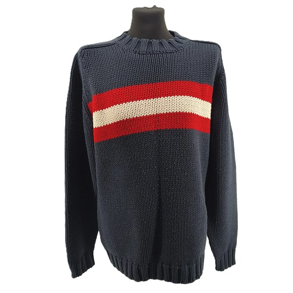 Vintage Scotch & Soda men’s sweater blue retro-2000s-style stripe knit