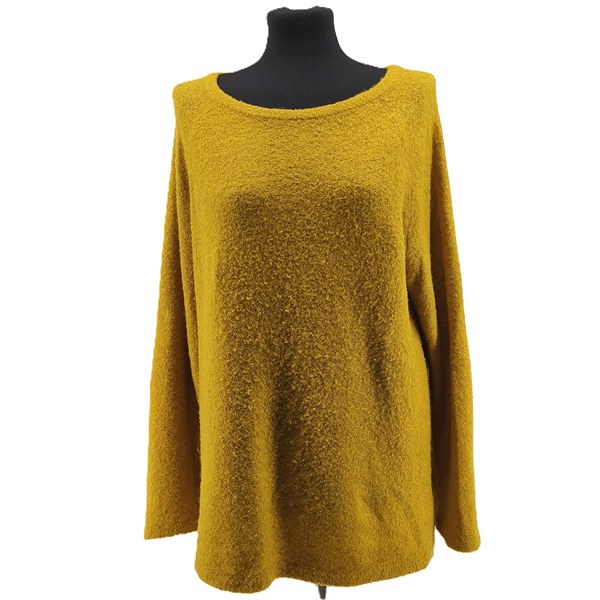 Vintage Sweaters for Women Esprit yellow Retro-classic-style textured front view