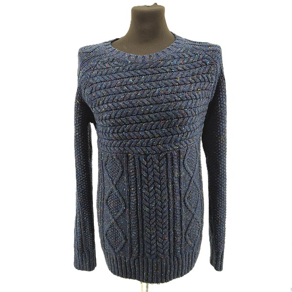 Hilfiger Vintage Sweaters for Men navy Retro-classic-era-style cable-knit texture