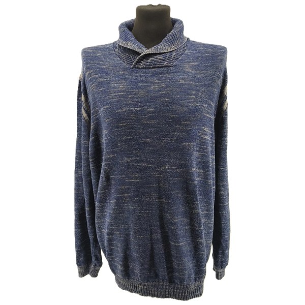 Vintage Sweaters for Men s.Oliver navy Retro-classic-era-style shawl collar detail