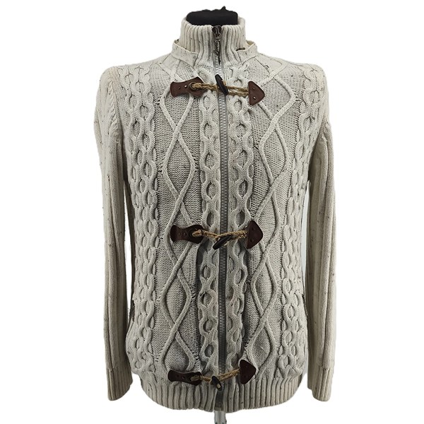 Vintage sweaters for men Sereen beige Retro-90s-style toggle closure