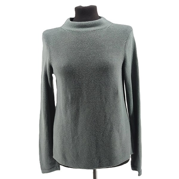 Vintage sweaters for women Marc O’Polo grey-green Retro-2000s-style mock neck