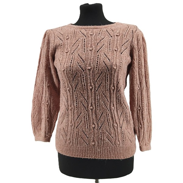 Vintage Orsay knit sweater pink Retro-00s-style textured cable detail