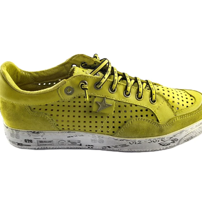 Vintage Ladies Sport Shoes Cetti yellow Retro-Y2K-style perforated upper