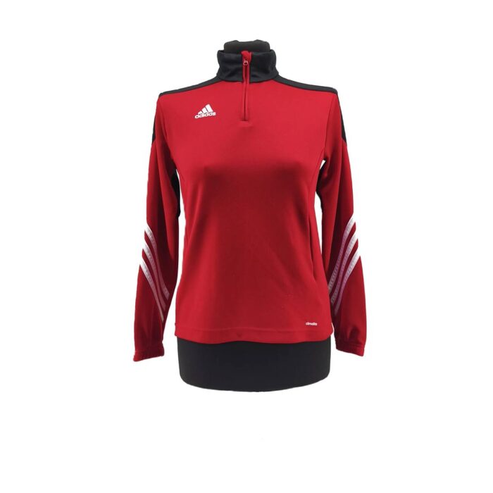 Vintage hoodie Adidas red Retro-2010s-style high collar