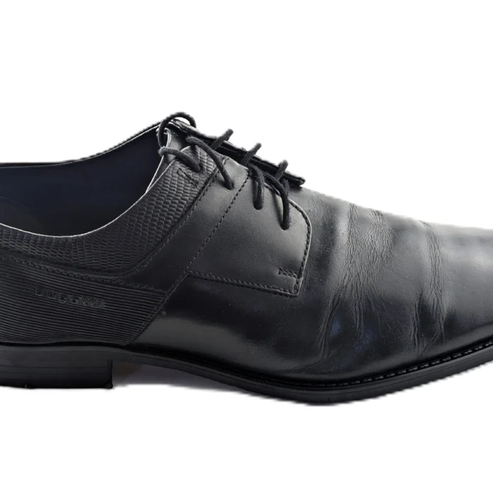 Vintage Mens Shoes Bugatti black Retro-Classic-style slim toe