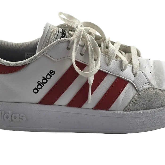 Adidas Vintage Vintage Mens Trainers white with red Retro-90s-style 3-Stripes side detail