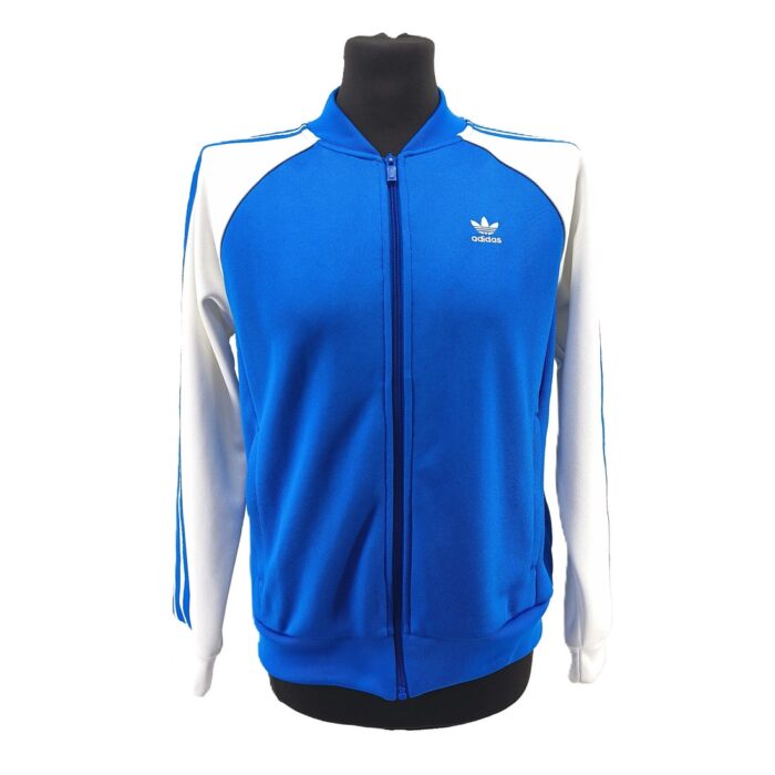 Vintage hoodie Adidas Originals track jacket blue Retro-00s-style front zip