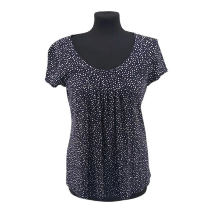 Orsay Vintage Ladies Blouses Navy Blue Retro-90s-style Polka Dot Detail