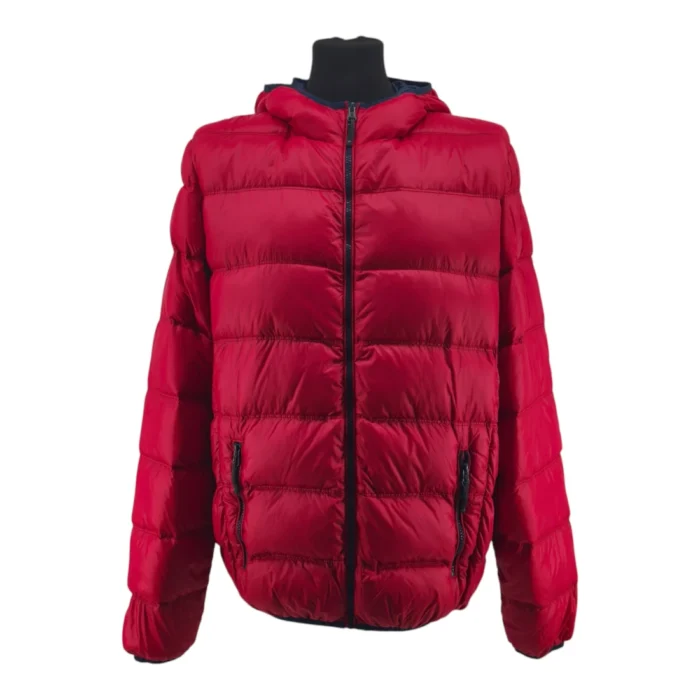 James & Nicholson Vintage Men’s Lightweight Jackets Red Retro-quilted-style natural down detail
