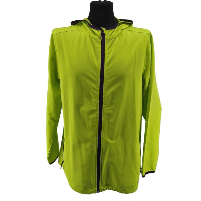 Sports Vintage Ladie’s Spring Jacket green Retro-2000s-style hooded front view