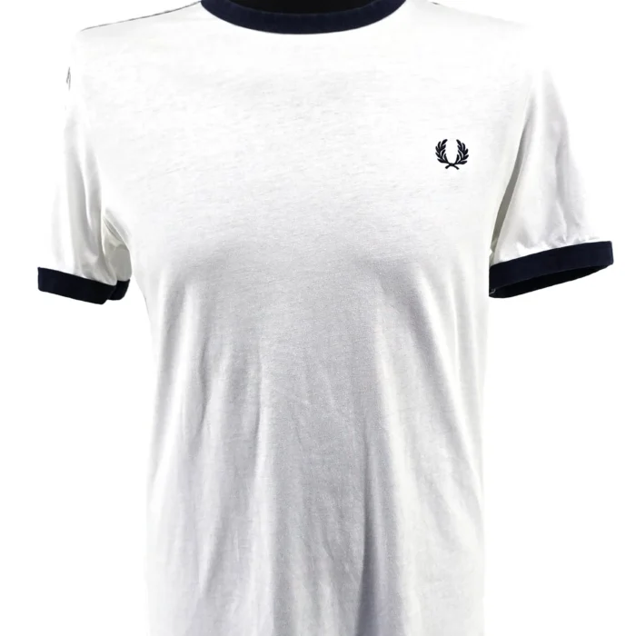 Fred Perry Vintage Men’s T-shirts white Retro-2010s-style contrast collar