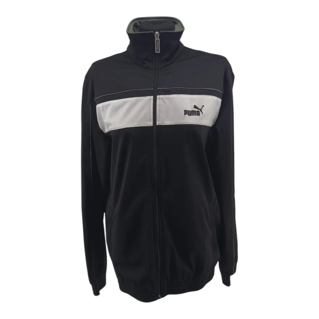 PUMA Vintage vintage style hoodies black white Retro-sporty-style zip-up track jacket detail