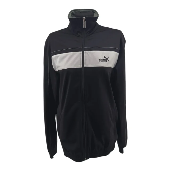 PUMA Vintage vintage style hoodies black white Retro-sporty-style zip-up track jacket detail