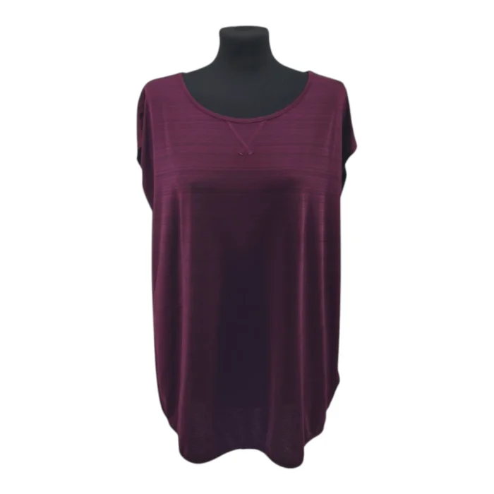 Tchibo Vintage Ladies Blouses Purple Retro-2000s-style breathable activewear texture detail