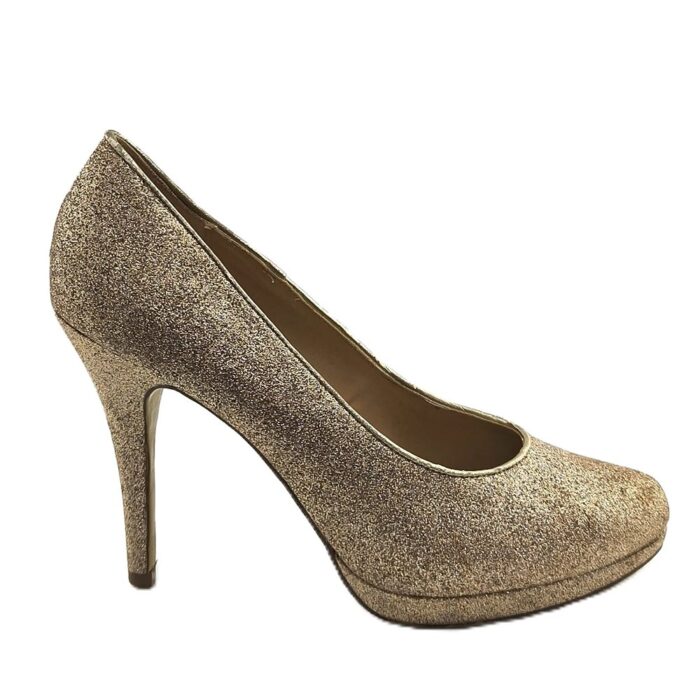 Graceland Vintage Ladies Shoes gold Retro-2010s-style glitter side profile