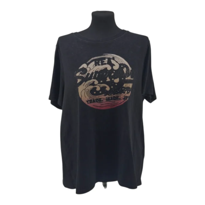 Superdry Vintage Ladies Blouses Black Retro-2000s-style rhinestone graphic print detail