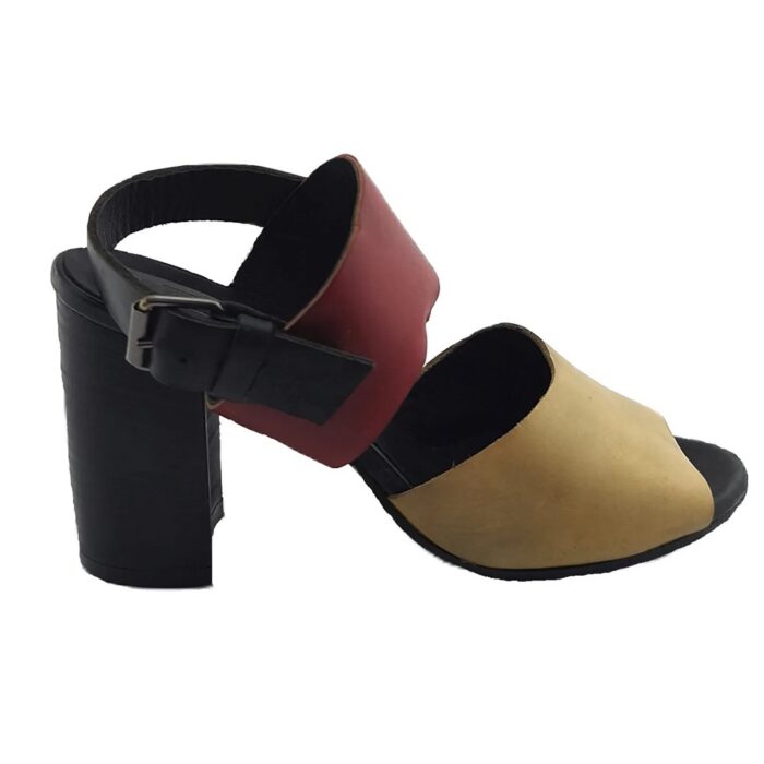 Vero Cuoio Vintage Ladies Shoes multicolor Retro-2000s-style block heel side view