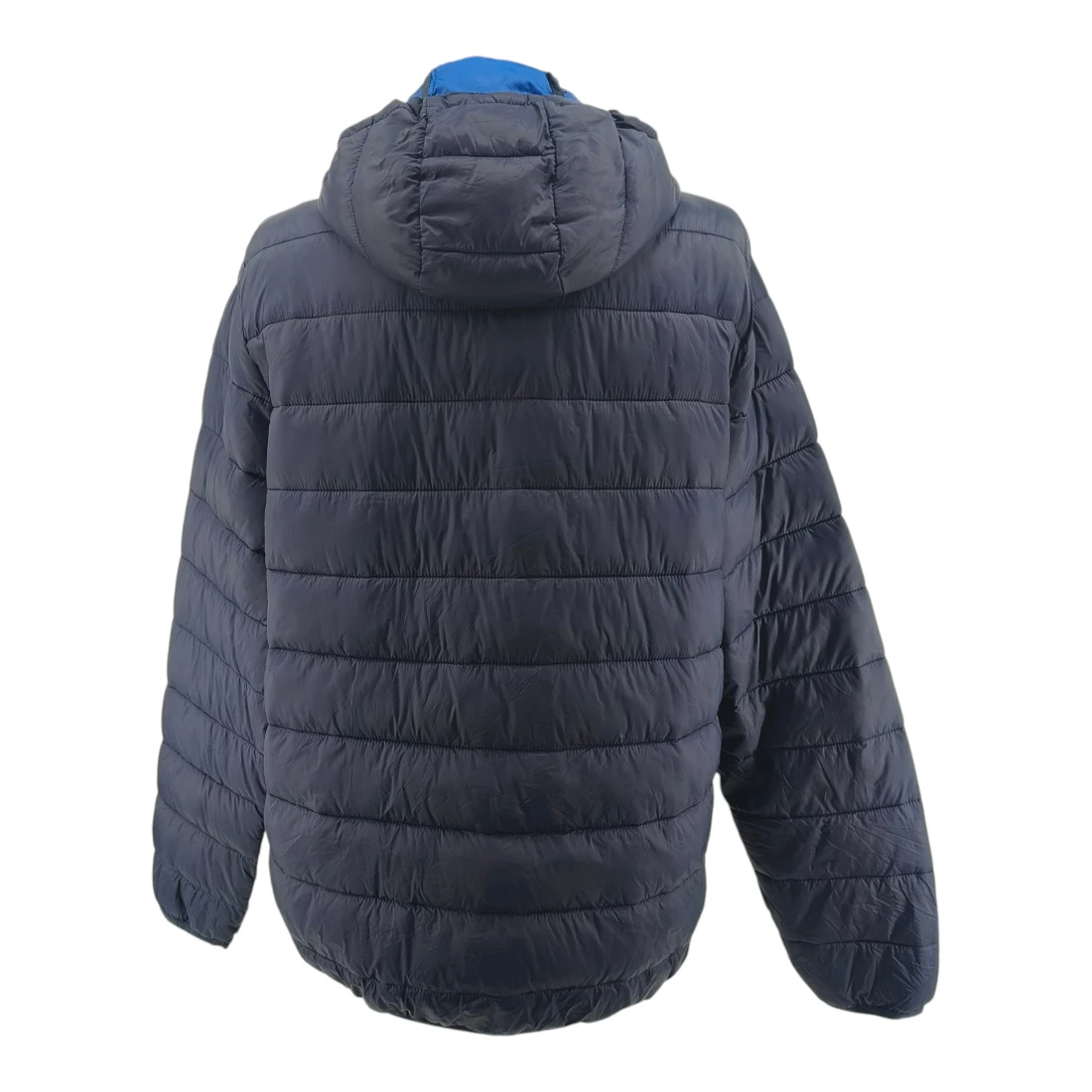 Livergy Vintage Men’s Lightweight Jackets Navy Blue Retro-2000s-style quilted puffer hooded detail